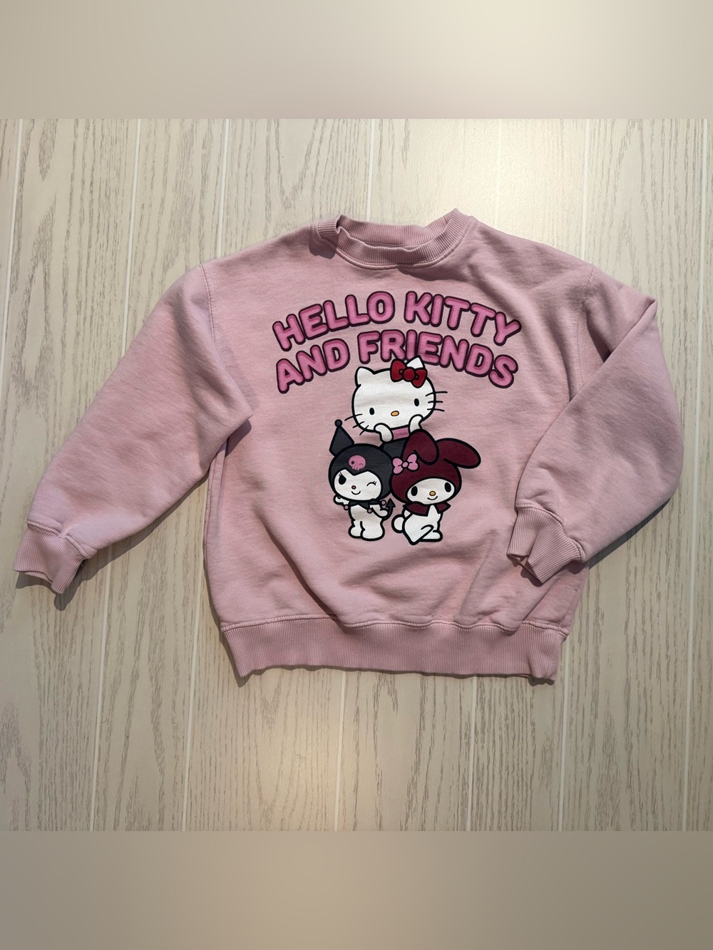 Zara x Hello Kitty & Friends Pink Sweatshirt Girls 9-10 Kuromi My Melody